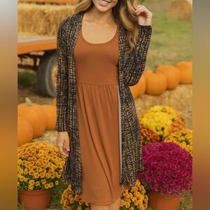 Women's Long Brown Cardigan Sweater